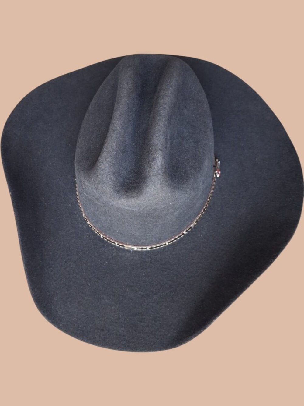 Justin Cowboy Hat Mens 7 1/8 Black 2X Wool Felt Western Rodeo Cattleman Style Au
